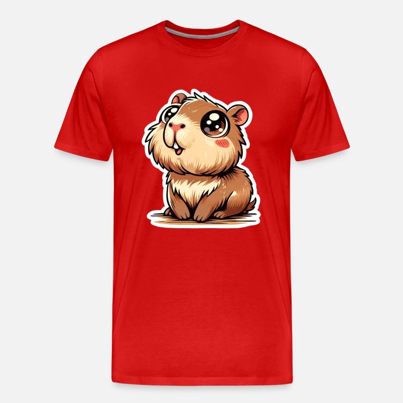 Capybara - Männer Premium Bio T-Shirt - Rot