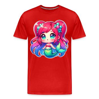 Sirène - T-shirt bio Premium Homme - rouge - Devant - Damien (186cm)