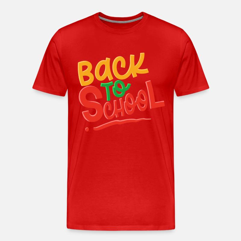 Back To School - Männer Premium Bio T-Shirt - Rot