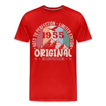 1955 Anniversaire 1955 Vintage Anniversaire 1955 - T-shirt bio Premium Homme - rouge - Devant - Damien (186cm)