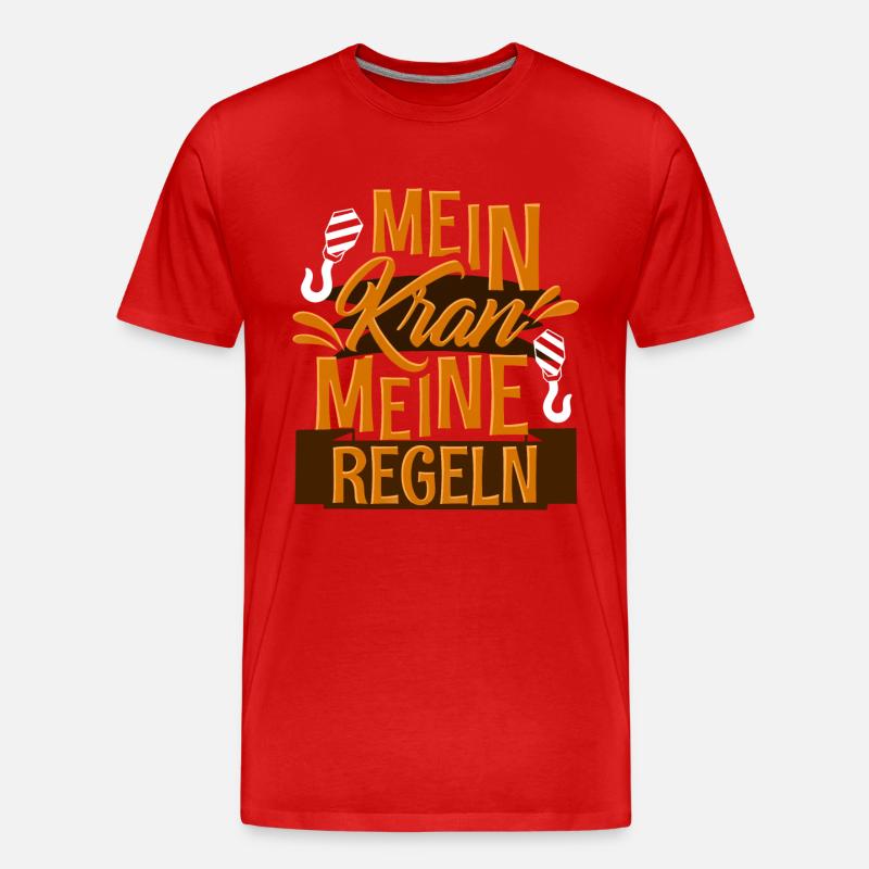 Krahnführer Kranfahrer - Männer Premium Bio T-Shirt - Rot
