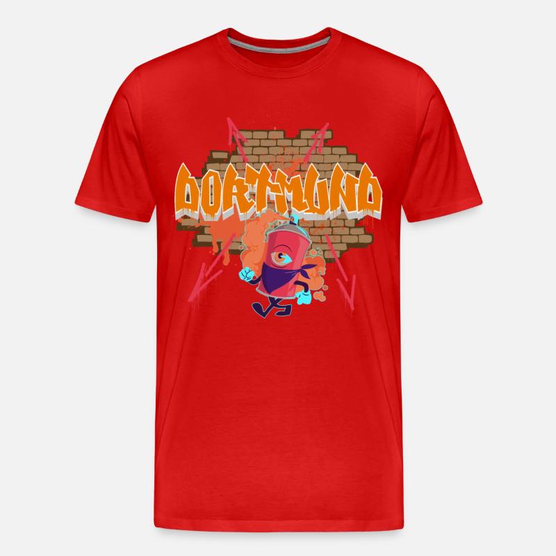 Dortmund Graffiti - Männer Premium Bio T-Shirt - Rot