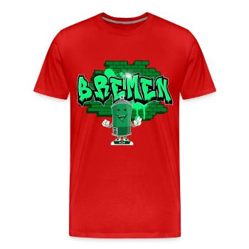 Bremen Graffiti - Männer Premium Bio T-Shirt - Rot - Vorne - Damien (186cm)