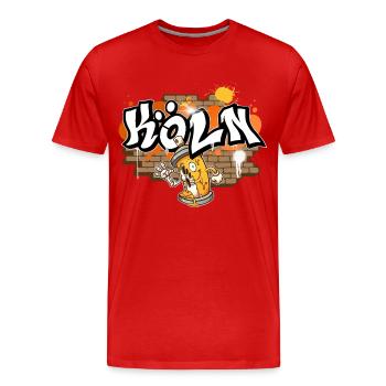 Köln Graffiti - Männer Premium Bio T-Shirt - Rot - Vorne - Damien (186cm)