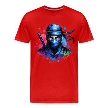 Ninja - Men's Premium Organic T-Shirt - red - Front - Damien (186cm)