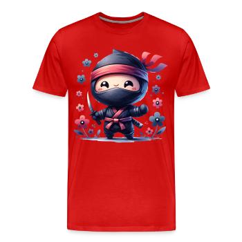 Ninja - Men's Premium Organic T-Shirt - red - Front - Damien (186cm)