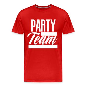 Party Team - Men's Premium Organic T-Shirt - red - Front - Damien (186cm)