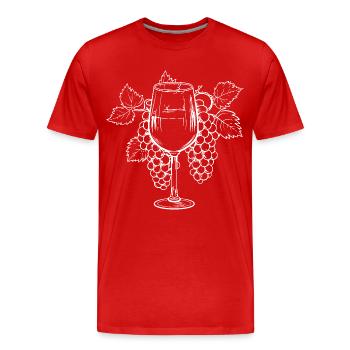 Weinglas Trauben Wein - Männer Premium Bio T-Shirt - Rot - Vorne - Damien (186cm)