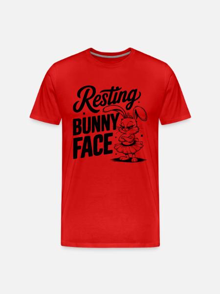 Resting Bunny Face - Men's Premium Organic T-Shirt - red