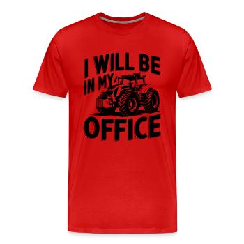 JE SERAI DANS MON BUREAU - T-shirt bio Premium Homme - rouge - Devant - Damien (186cm)