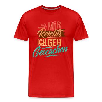 Geocaching - Männer Premium Bio T-Shirt - Rot - Vorne - Damien (186cm)