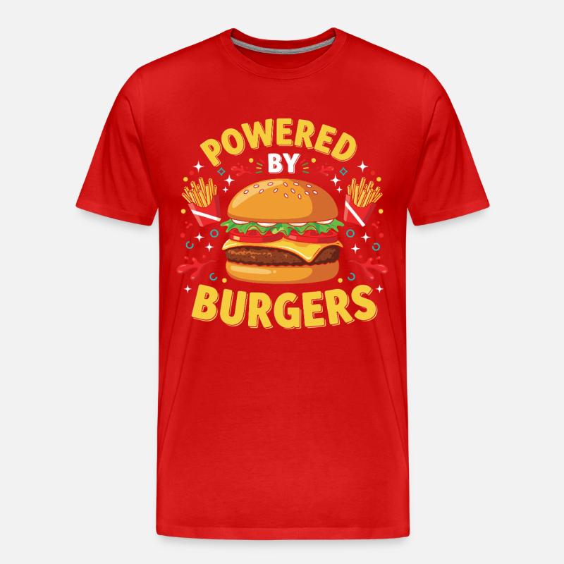 Hamburger Burger - Männer Premium Bio T-Shirt - Rot