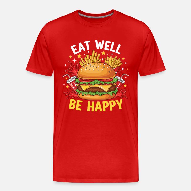 Hamburger Burger - Männer Premium Bio T-Shirt - Rot
