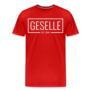 Compagnon fondé en 2026 - T-shirt bio Premium Homme - rouge - Devant - Damien (186cm)