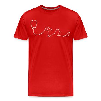 Vétérinaire Vétérinaire - T-shirt bio Premium Homme - rouge - Devant - Damien (186cm)