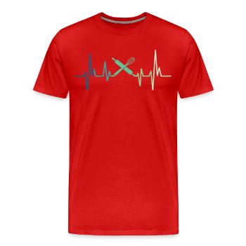 Bakery Heartbeat Baker - Men's Premium Organic T-Shirt - red - Front - Damien (186cm)