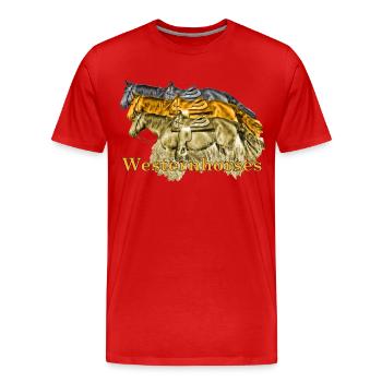 Westernhorses - Männer Premium Bio T-Shirt - Rot - Vorne - Damien (186cm)