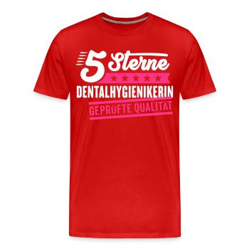 5Sterne Dentalhygienikerin - Männer Premium Bio T-Shirt - Rot - Vorne - Damien (186cm)