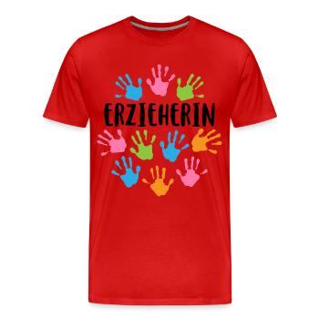 Erzieherin - Männer Premium Bio T-Shirt - Rot - Vorne - Damien (186cm)
