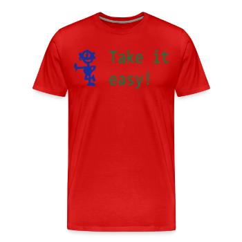 lustiger Comicstyle - Männer Premium Bio T-Shirt - Rot - Vorne - Damien (186cm)