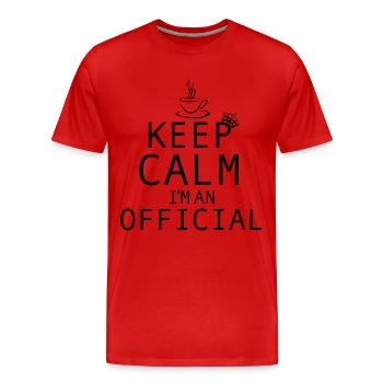 Fonctionnaire Reste calme Je suis fonctionnaire - T-shirt bio Premium Homme - rouge - Devant - Damien (186cm)