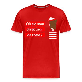 Charlie Directeur de thèse - T-shirt bio Premium Homme - rouge - Devant - Damien (186cm)