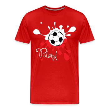 Football Poland Color splash World Cup WC World Cup - Men's Premium Organic T-Shirt - red - Front - Damien (186cm)