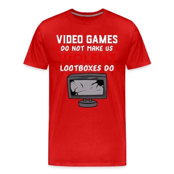 Video Games against Loot Boxing gaming gift shirt - Men's Premium Organic T-Shirt - red - Front - Damien (186cm)