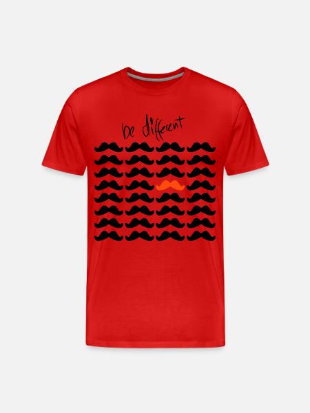 Mustache Moustache "be different" 2c - Men's Premium Organic T-Shirt - red