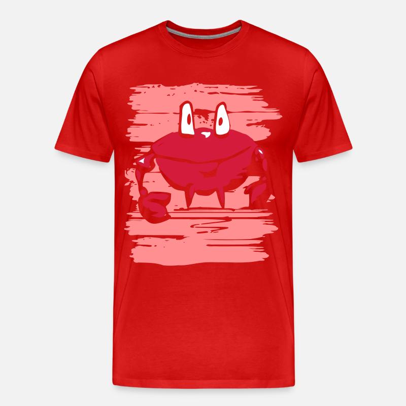 Lustige Krabbe - Männer Premium Bio T-Shirt - Rot