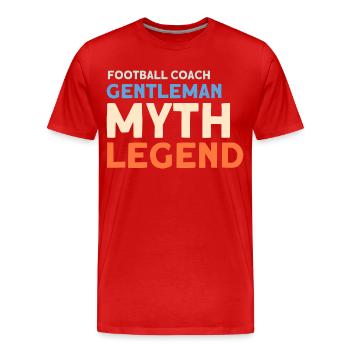 Entraîneur de football Gentleman Myth Legend - T-shirt bio Premium Homme - rouge - Devant - Damien (186cm)
