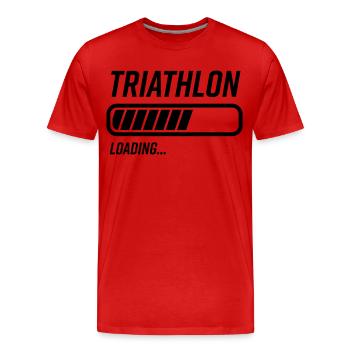 Triathlet Triathlon Sportler Geschenkidee - Männer Premium Bio T-Shirt - Rot - Vorne - Damien (186cm)