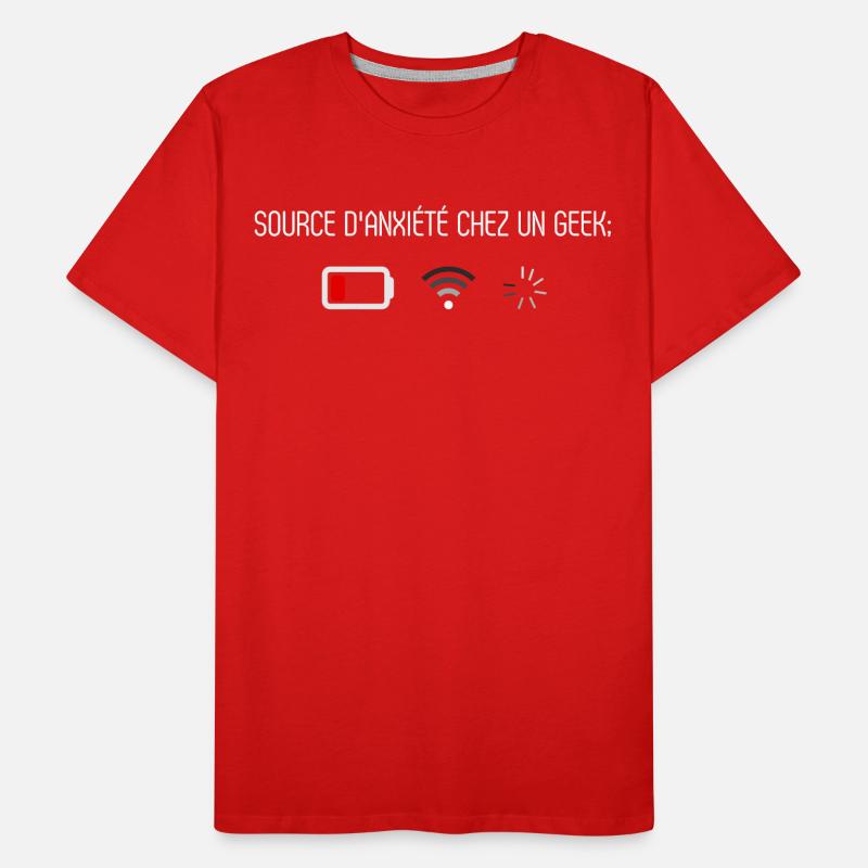 Source d anxiété chez un Geek T-shirt bio Premium Homme