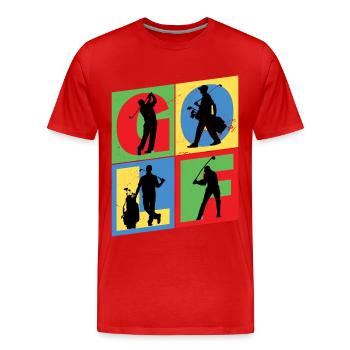 Golf Golf Golfer Sport Hobby Club Vintage - Men's Premium Organic T-Shirt - red - Front - Damien (186cm)