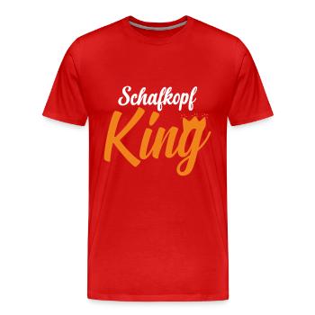 Schafkopf King - Männer Premium Bio T-Shirt - Rot - Vorne - Damien (186cm)