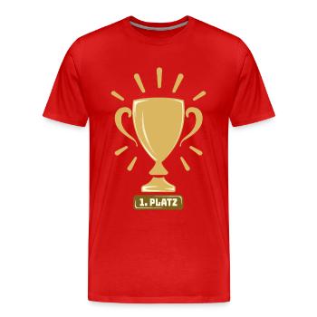 1. Platz Gold Sieger Gewinner Winner Erster Sieg - Männer Premium Bio T-Shirt - Rot - Vorne - Damien (186cm)