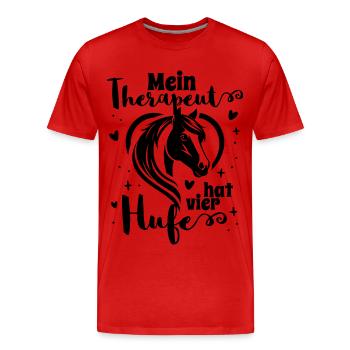 Mon thérapeute a quatre sabots - T-shirt bio Premium Homme - rouge - Devant - Damien (186cm)