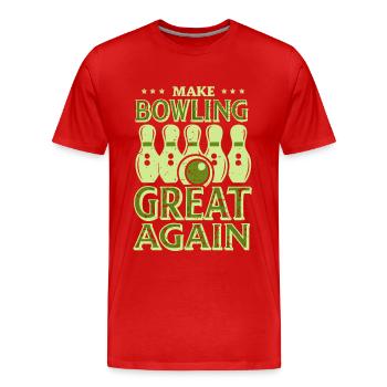 Make Bowling Great Again - Bowling Ball Pin - T-shirt bio Premium Homme - rouge - Devant - Damien (186cm)