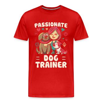 Passionate Dog Trainer Hunde Trainerin - Männer Premium Bio T-Shirt - Rot - Vorne - Damien (186cm)