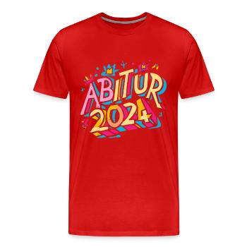 Abitur 2024 Abi Studium Abschlussklasse - Männer Premium Bio T-Shirt - Rot - Vorne - Damien (186cm)