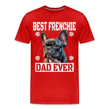 Meilleur Papa Frenchie De Tous Les Temps - T-shirt bio Premium Homme - rouge - Devant - Damien (186cm)
