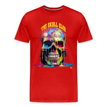 Skull - Totenkopf - full of color - Männer Premium Bio T-Shirt - Rot - Vorne - Damien (186cm)