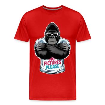 Keine Bilder bitte - Männer Premium Bio T-Shirt - Rot - Vorne - Damien (186cm)