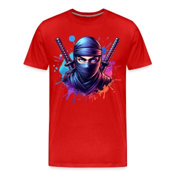 Ninja - Men's Premium Organic T-Shirt - red - Front - Damien (186cm)