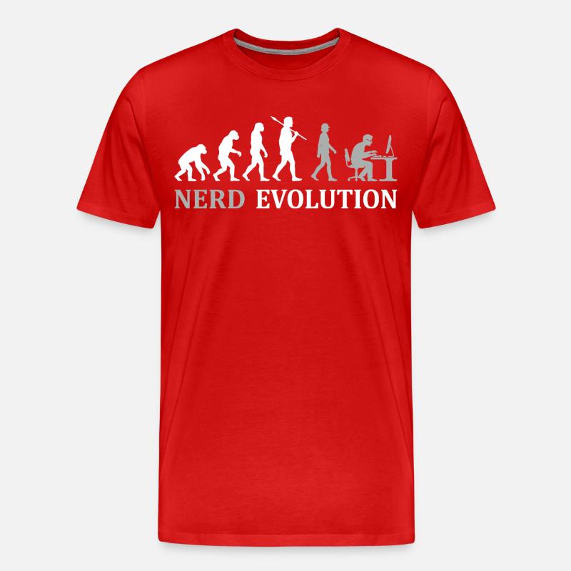 Nerd Evolution – Vom Affen zum PC-Profi - Männer Premium Bio T-Shirt - Rot