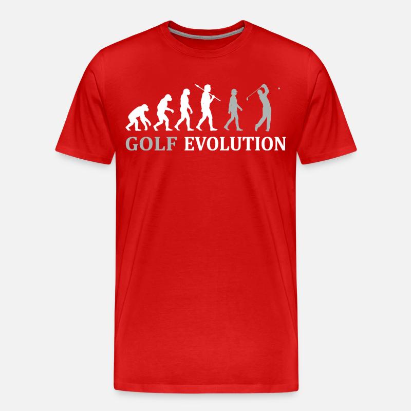 Golf Evolution – Das perfekte Golfer Geschenk - Männer Premium Bio T-Shirt - Rot