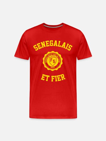 SENEGAL AND PROUD YELLOW - Men's Premium Organic T-Shirt - red
