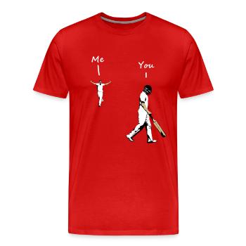 Cricket - Men's Premium Organic T-Shirt - red - Front - Damien (186cm)