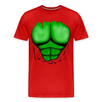 Déchiré Musculaires Vert, musculaires, de la - T-shirt bio Premium Homme - rouge - Devant - Damien (186cm)