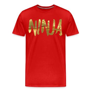 Ninja - T-shirt bio Premium Homme - rouge - Devant - Damien (186cm)
